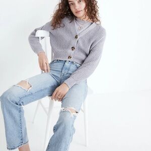 Madewell greywood crop cardigan sweater